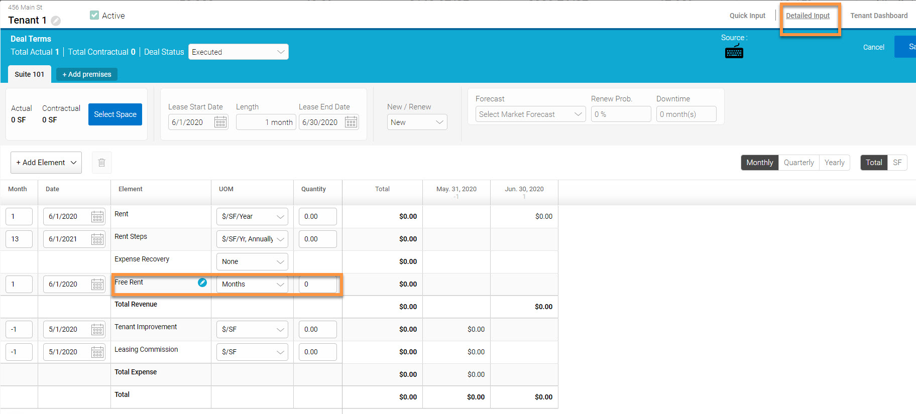 How to Model Free Rent RealPage FUEL