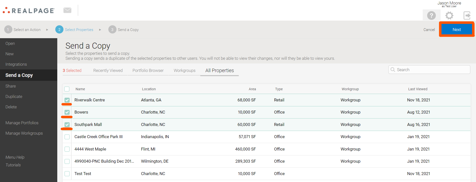 Sending a Copy of a Property or Multiple Properties RealPage FUEL